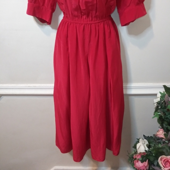 LK Bennett Red Midi Dress New With Tags - Picture 5 of 13